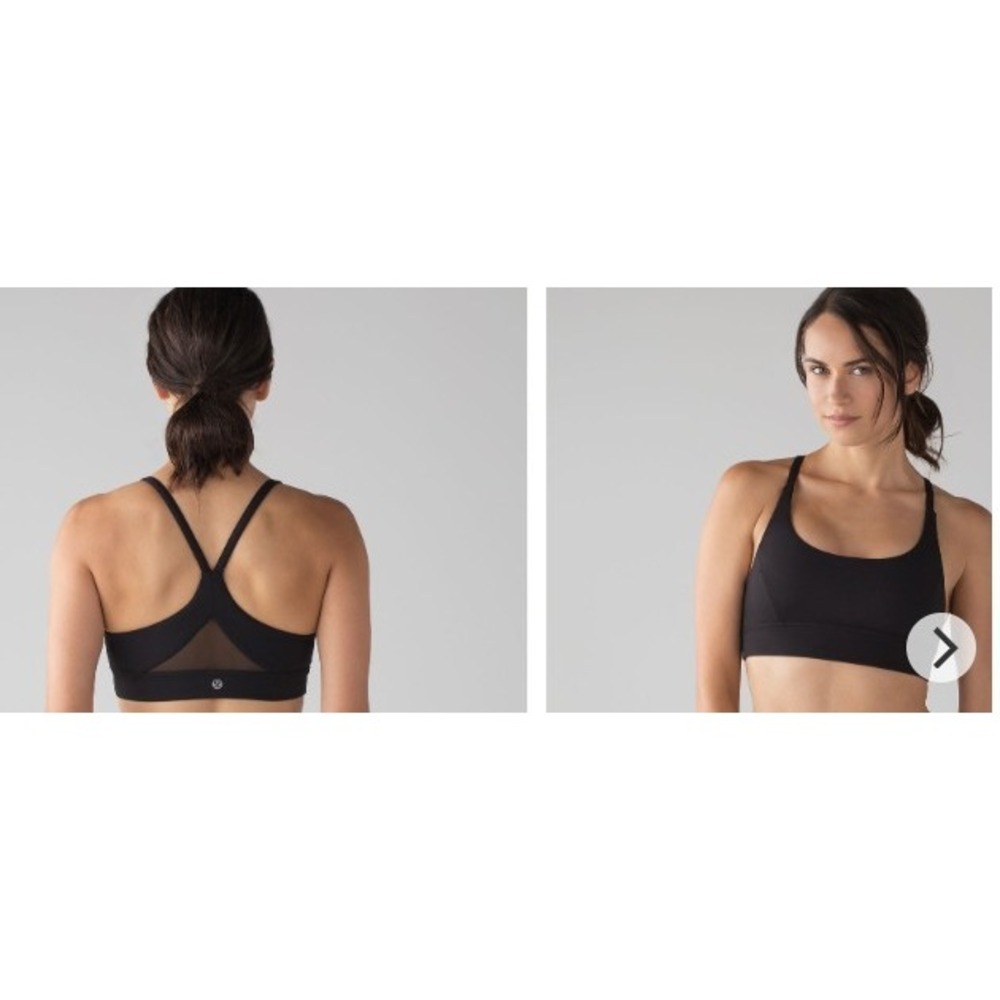 Lululemon Train Times Bra Black Luxtreme Mesh Back Sports Size‎ 10 Med Support